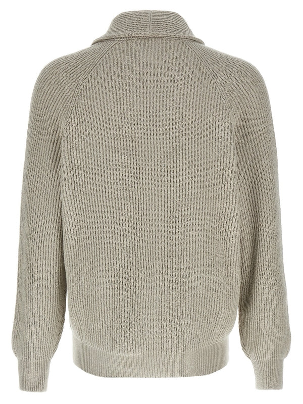 Shawl Collar
  Ribbed Cotton Cardigan