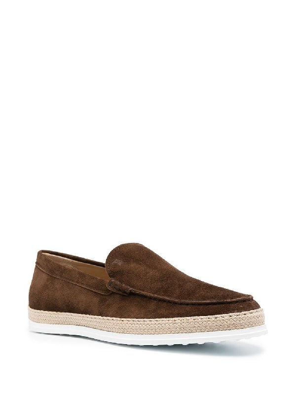 Suede Espadrille Slip-On Loafers