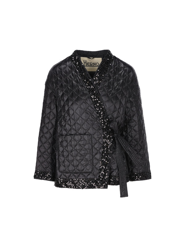 Ultra light sequin quilting jacket