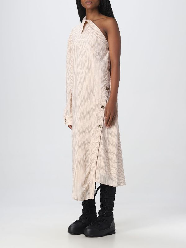 Asymmetrical Button One-Shoulder Shirt
  Dress