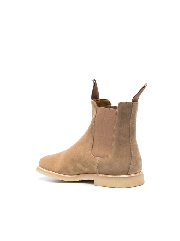 Beige Suede Chelsea Boots