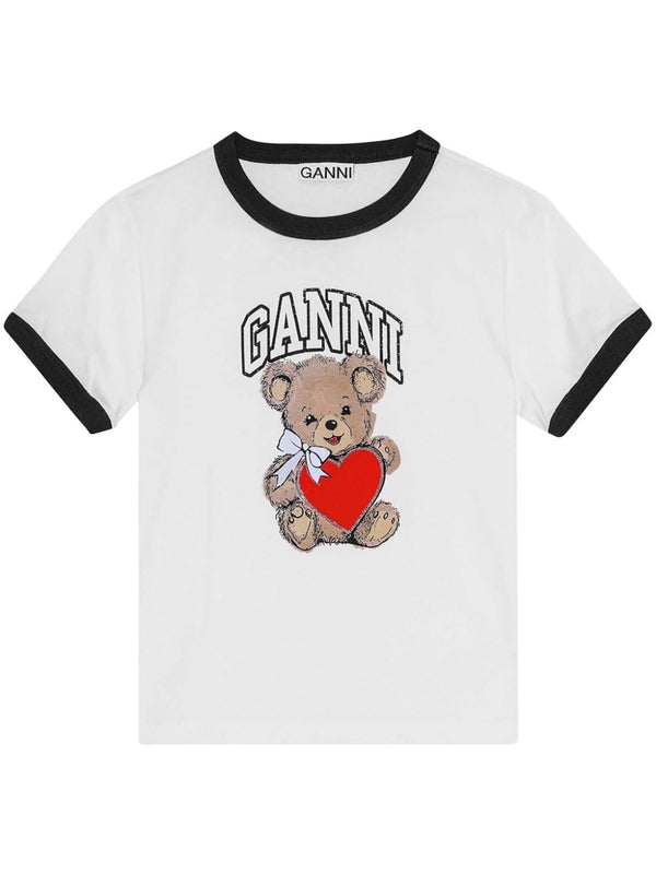 Bear Printing Ringer T-Shirt