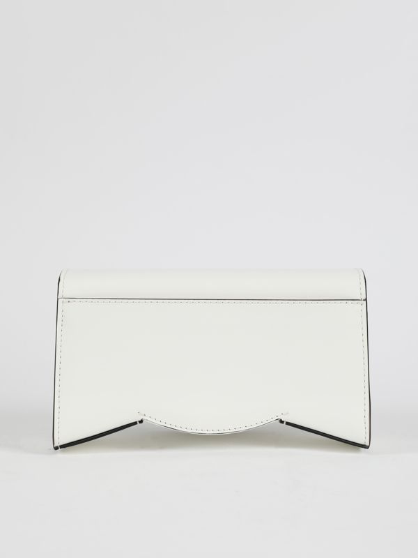 Logo Embellished Leather Shoulder Bag