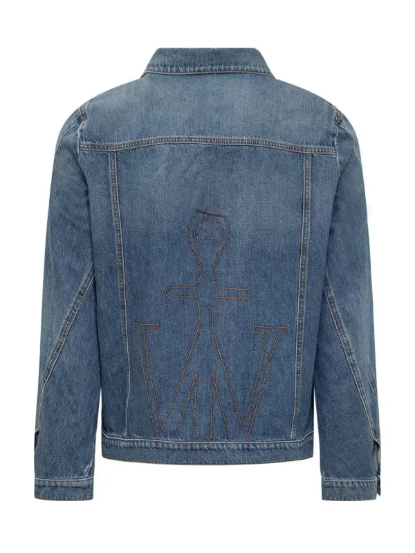 Anchor Logo Embroidered Twist Denim Jacket
