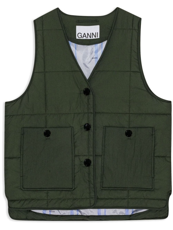 Quilted Button-Up Vest