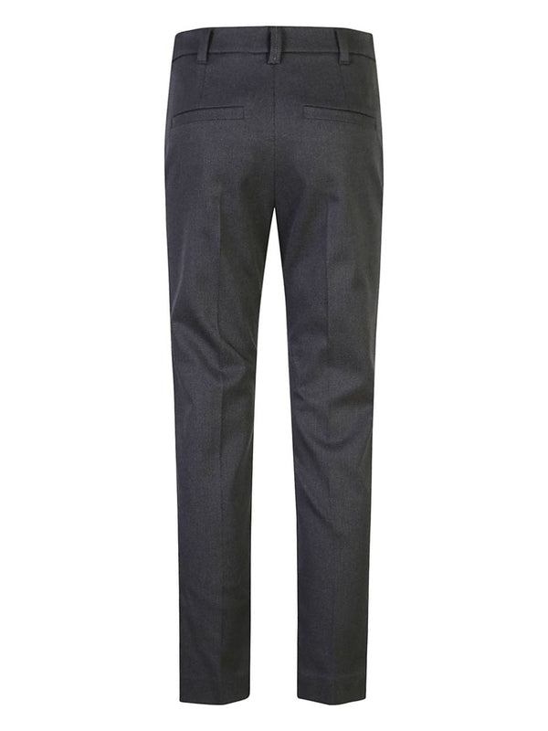 Gray Cotton Tailored
  Pants