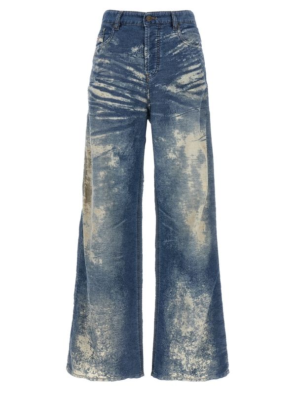 Washed Detail Denim Pants