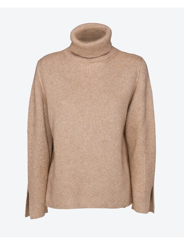 Beige High-neck Knit