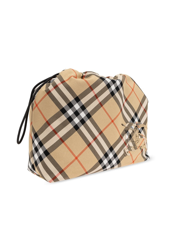 Ekd Check Pattern Pouch Bag