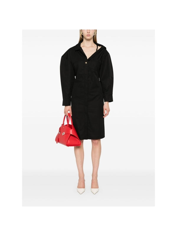 アシンメトリーシャツドレス