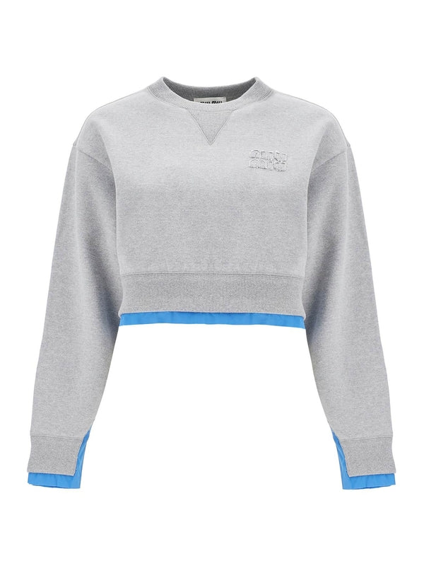 boxy sweatshirt with poplin inserts Sweatshirts