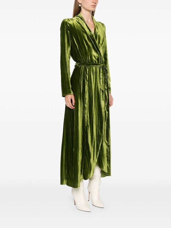 Belt Velvet Long Dress