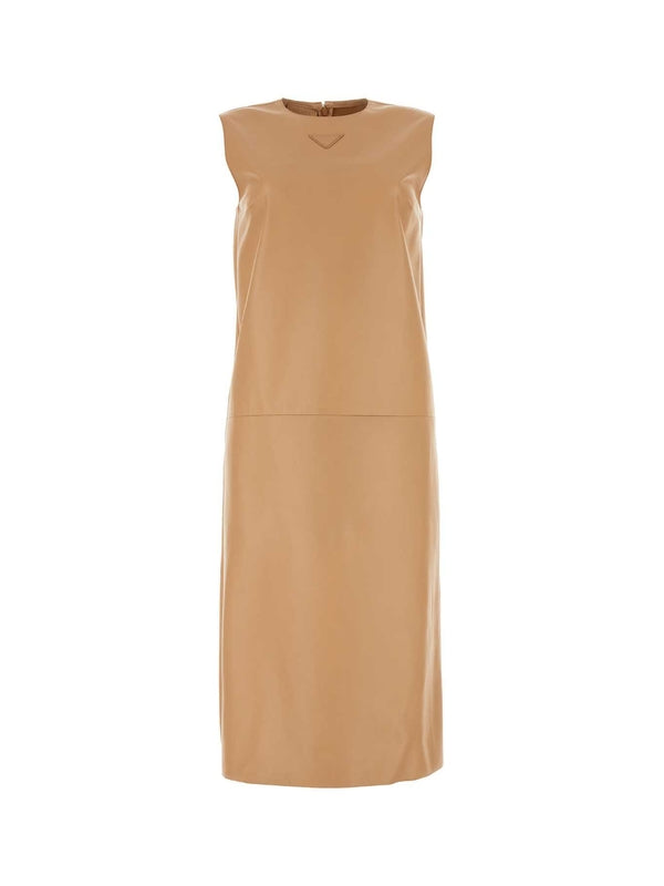 Triangular Logo Nappa Leather Dress
