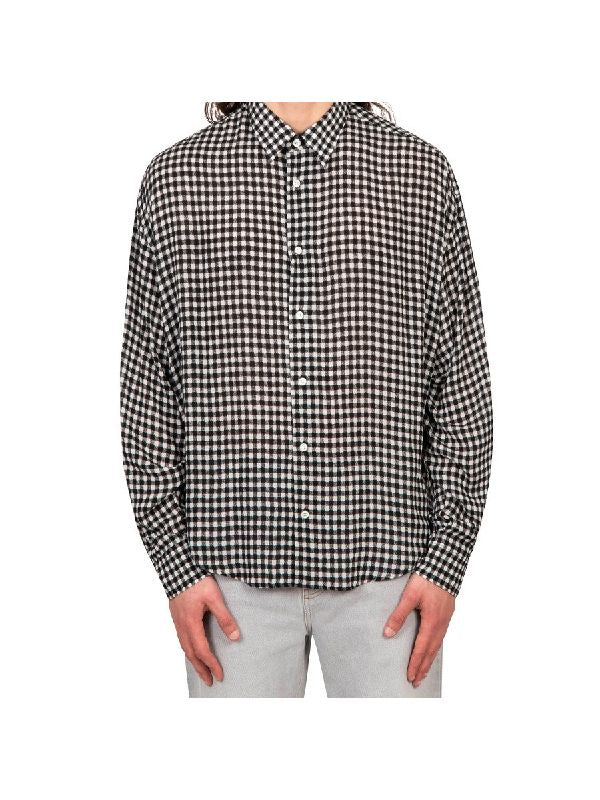 Back Logo Embroidered Check Pattern Shirt