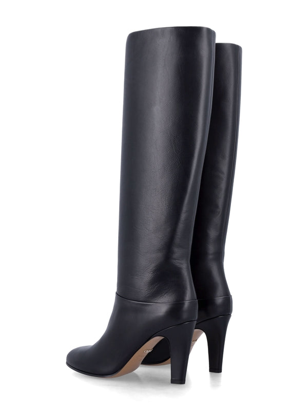 Yves Leather High Heel Boots