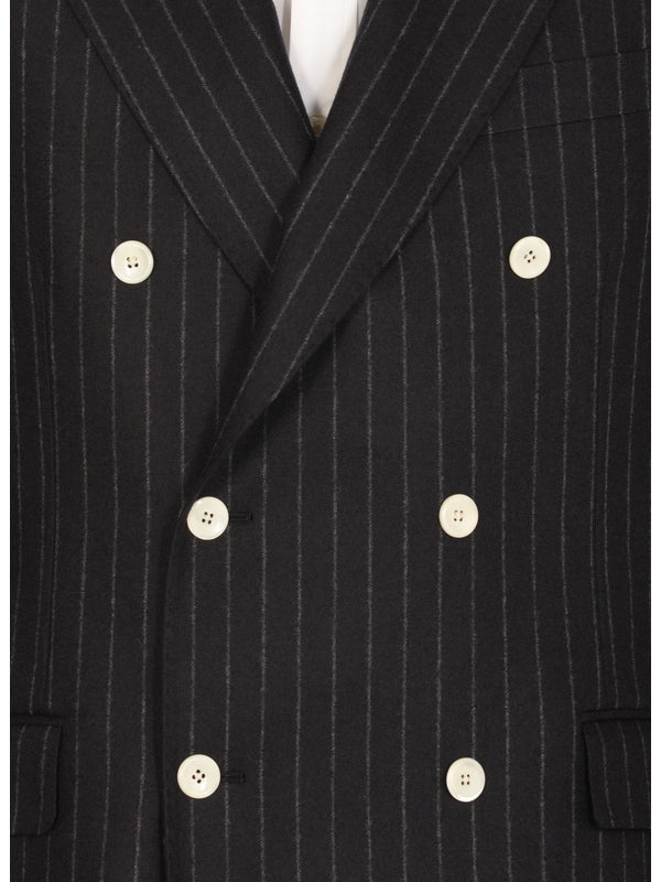 Pinstripe Wool Cashmere Set-up Suit