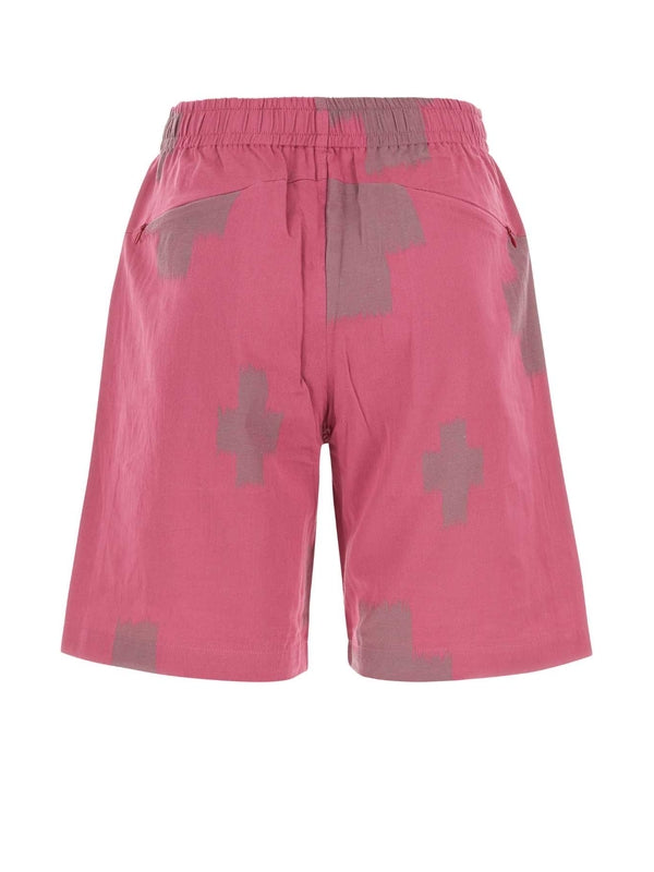 Banded Cotton Linen Bermuda Shorts
