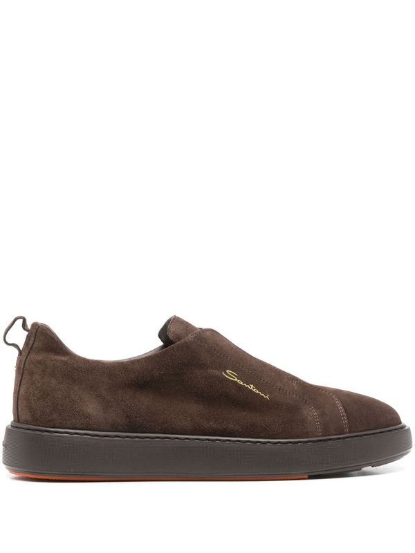 Santoni Brown Low Top Sneakers