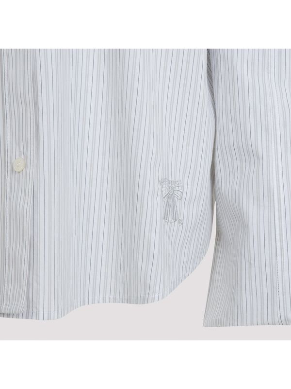 Pinstripe Cuff Detail Cotton Shirt