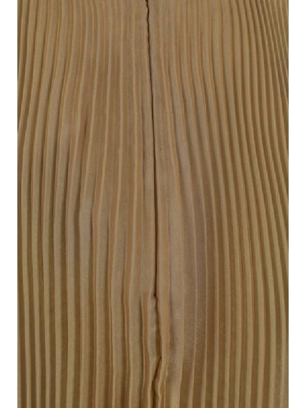 V Neck Pleated Midi Dress