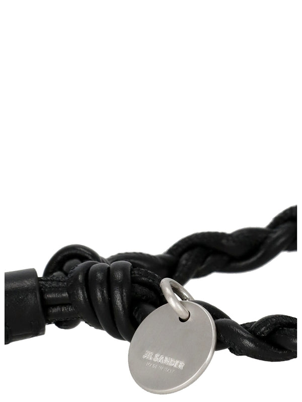 Metal Logo Knot Calfskin Keyring