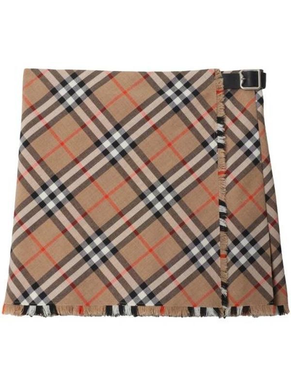 Vintage Check Pattern Wool
  Blend Mini Skirt