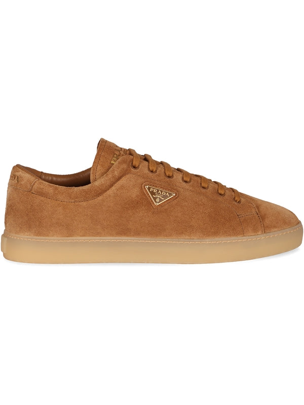 Triangle Logo Suede Low-top Sneakers