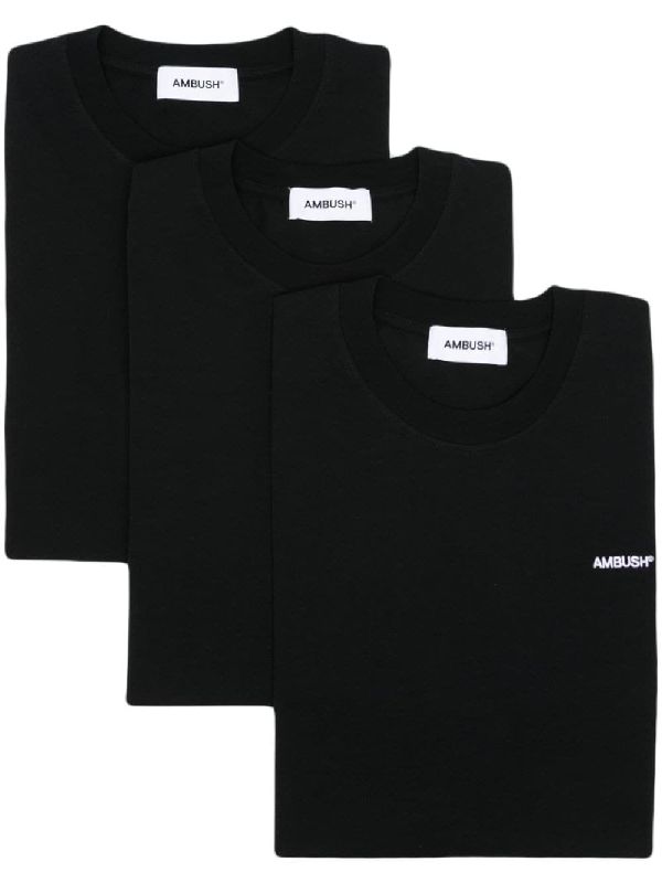 3 Pack Logo Embroidered Crew Neck
  T-Shirts