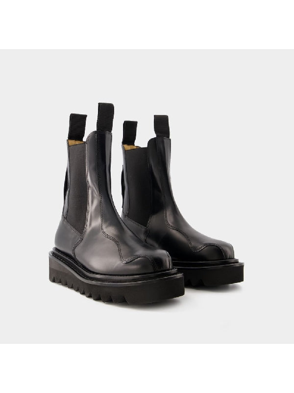 Studded Leather Chelsea Boots