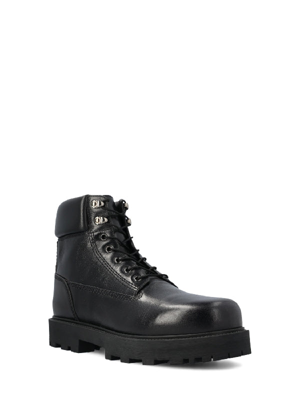 4g Logo Leather Lace-up Boots