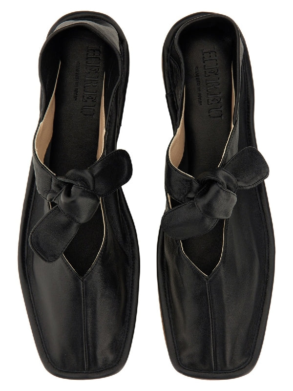 Llasada Knot Detail Leather Flat Shoes