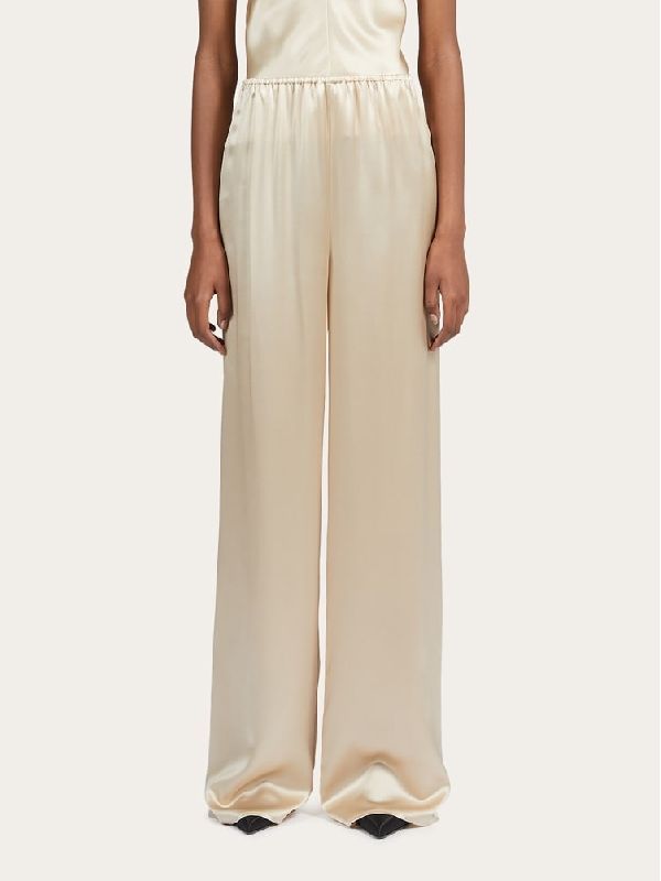Satin Banded Wide Pants