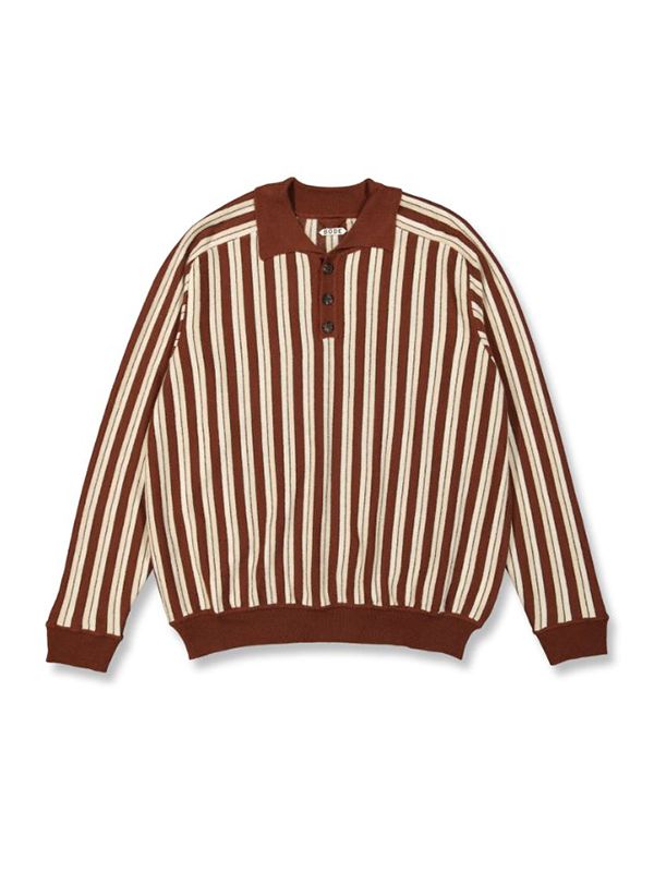 Hogan Stripe Wool Knit Polo Shirt