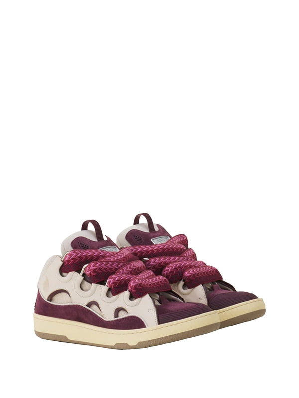 Lanvin Burgundy Low Top Sneakers