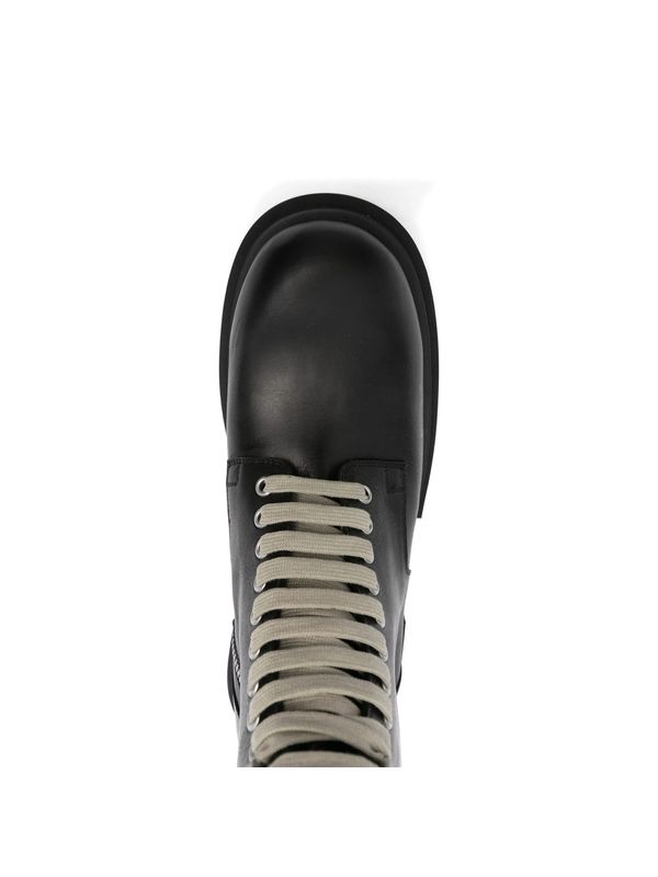 Rick Owens Black Lace-Up Boots
