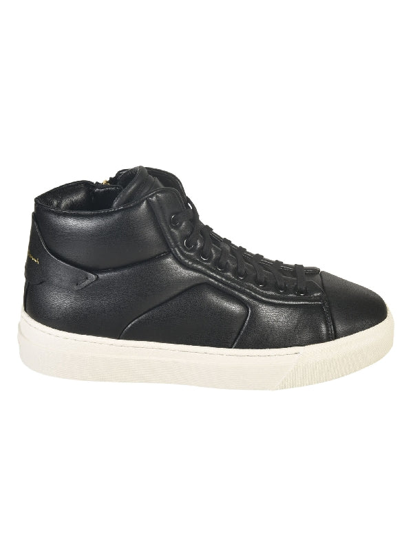 Logo Side Zipper High Top Sneakers