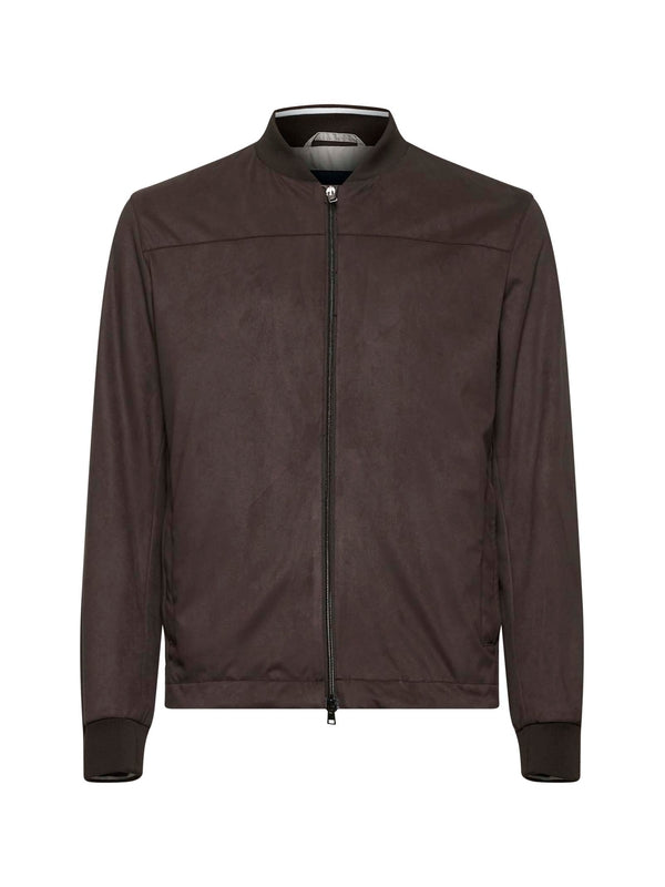 Suede Zip-up Bomber