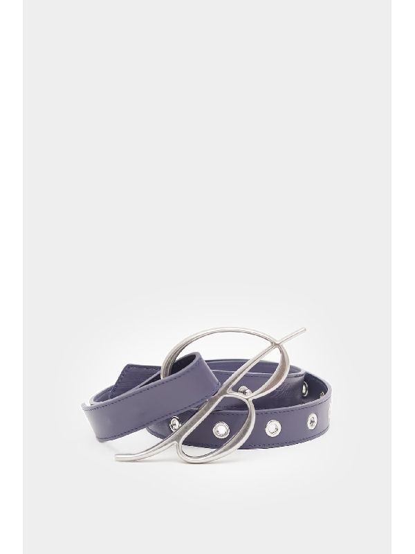 B Logo Buckle Leather Belt