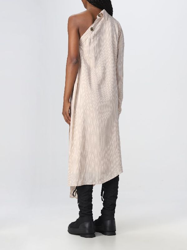 Asymmetrical Button One-Shoulder Shirt
  Dress