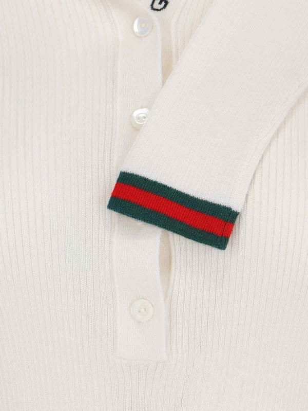 Web Detail Cashmere Silk Polo Shirt