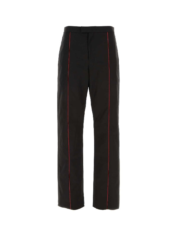 Red Detail Straight Pants
