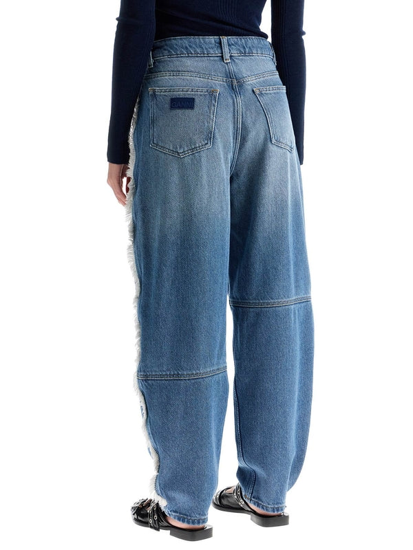 Back Logo Patch Side Fringe Denim Pants