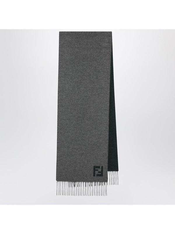 Fendi Grey Wool Mufflers