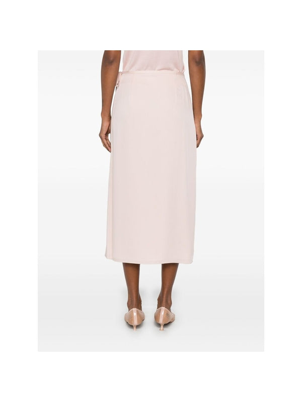 Wrap Silk Midi Skirt