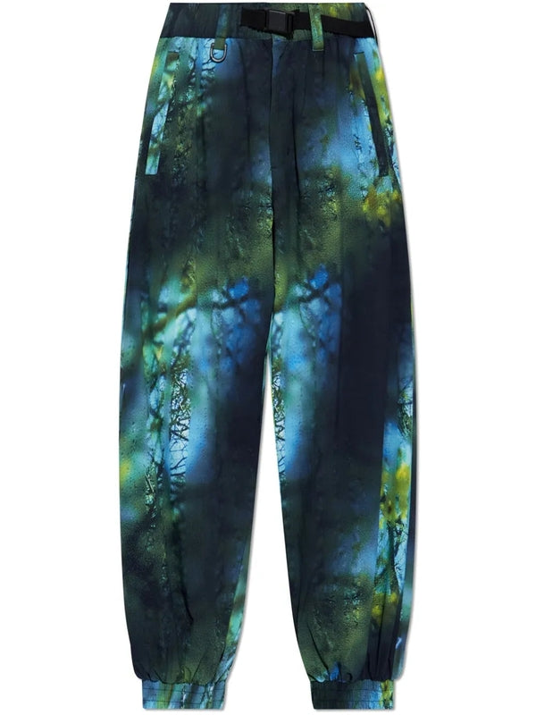 Aop Graphic Printing Buckle Jogger Pants