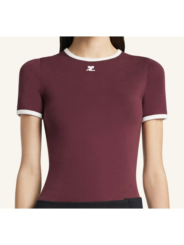 Courrèges Burgundy Half Sleeve