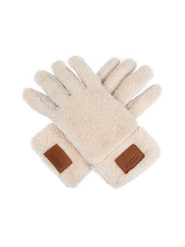 Furka Logo Fake Fur Gloves