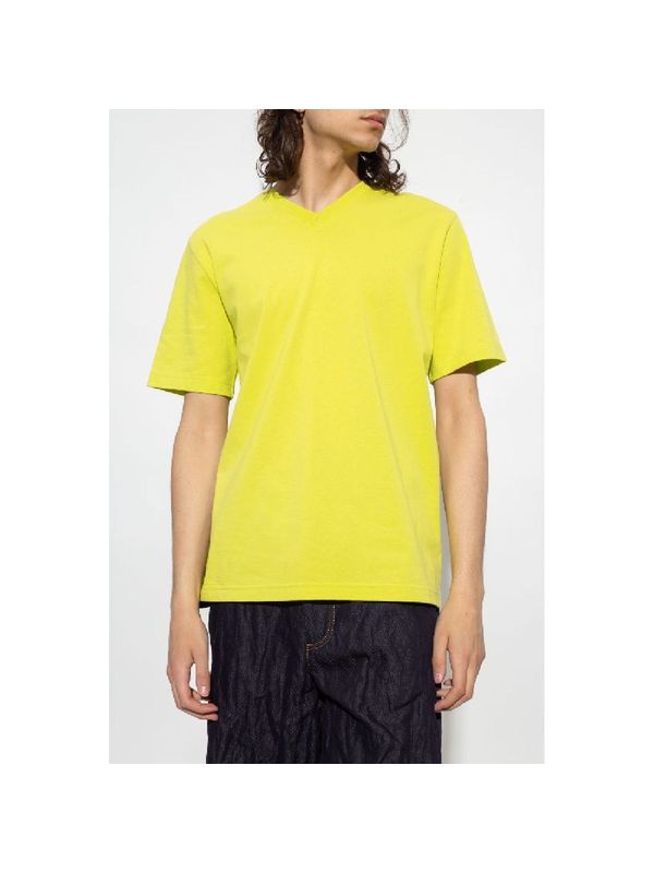 Yellow Cotton V-Neck
  T-Shirt