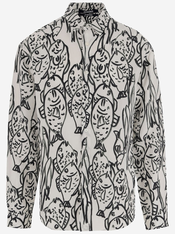 All-Over Printed Linen Blend Shirt