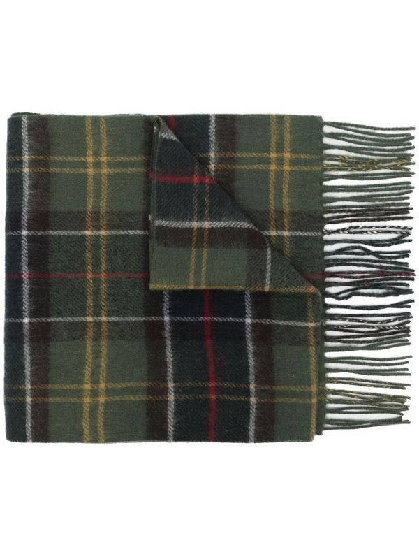 Barbour Green Checked Wool Mufflers